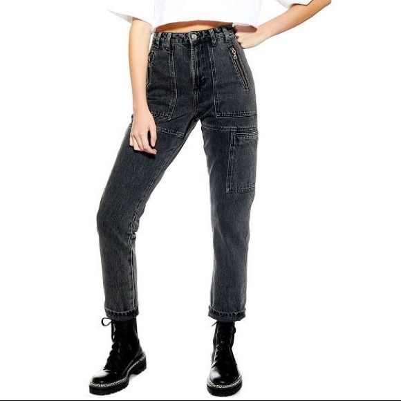Topshop Cargo Mom Jeans - Picture 1 of 7